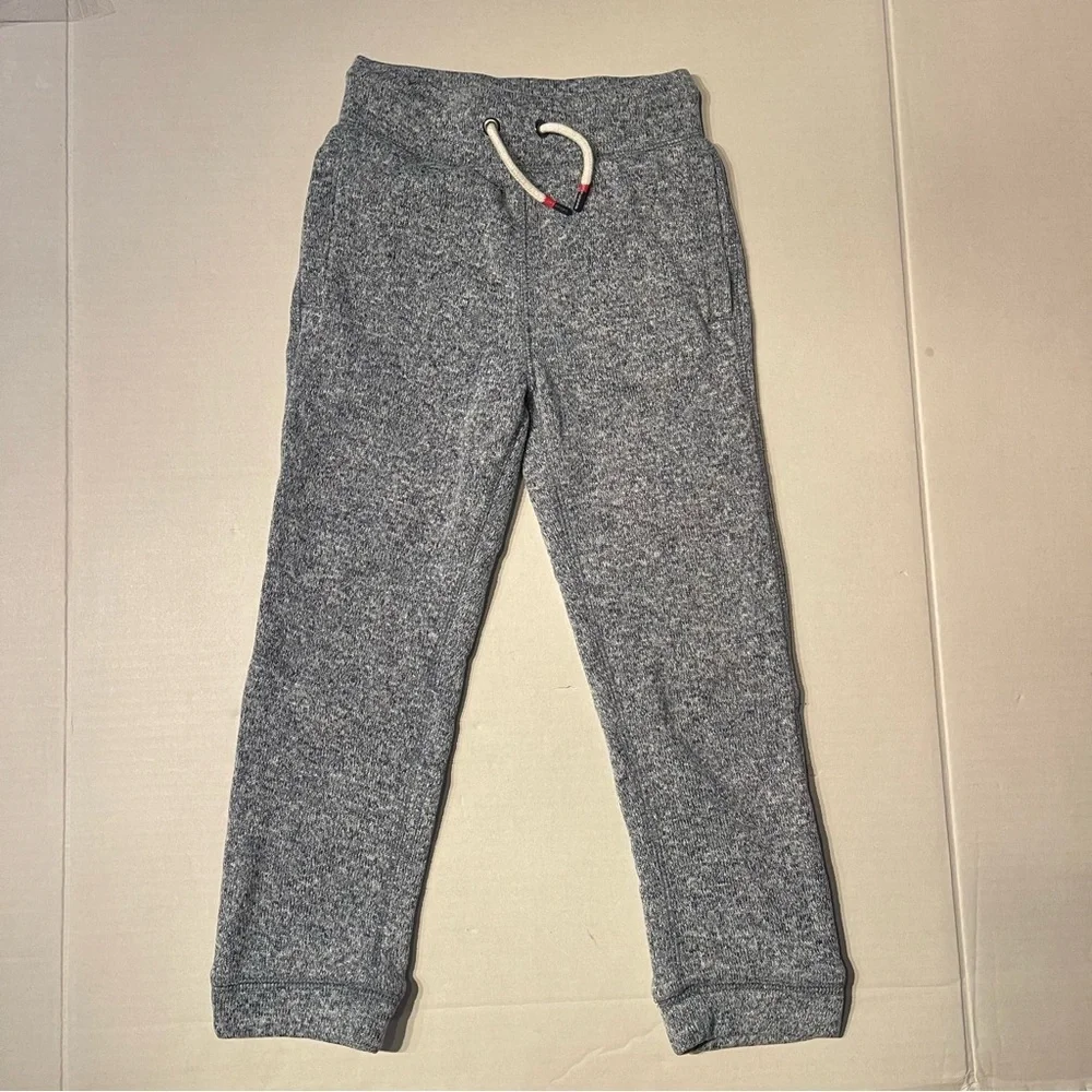 Gap (Unisex) Black Houndstooth Casual Pants size: 6-7 Years Blue and Silver